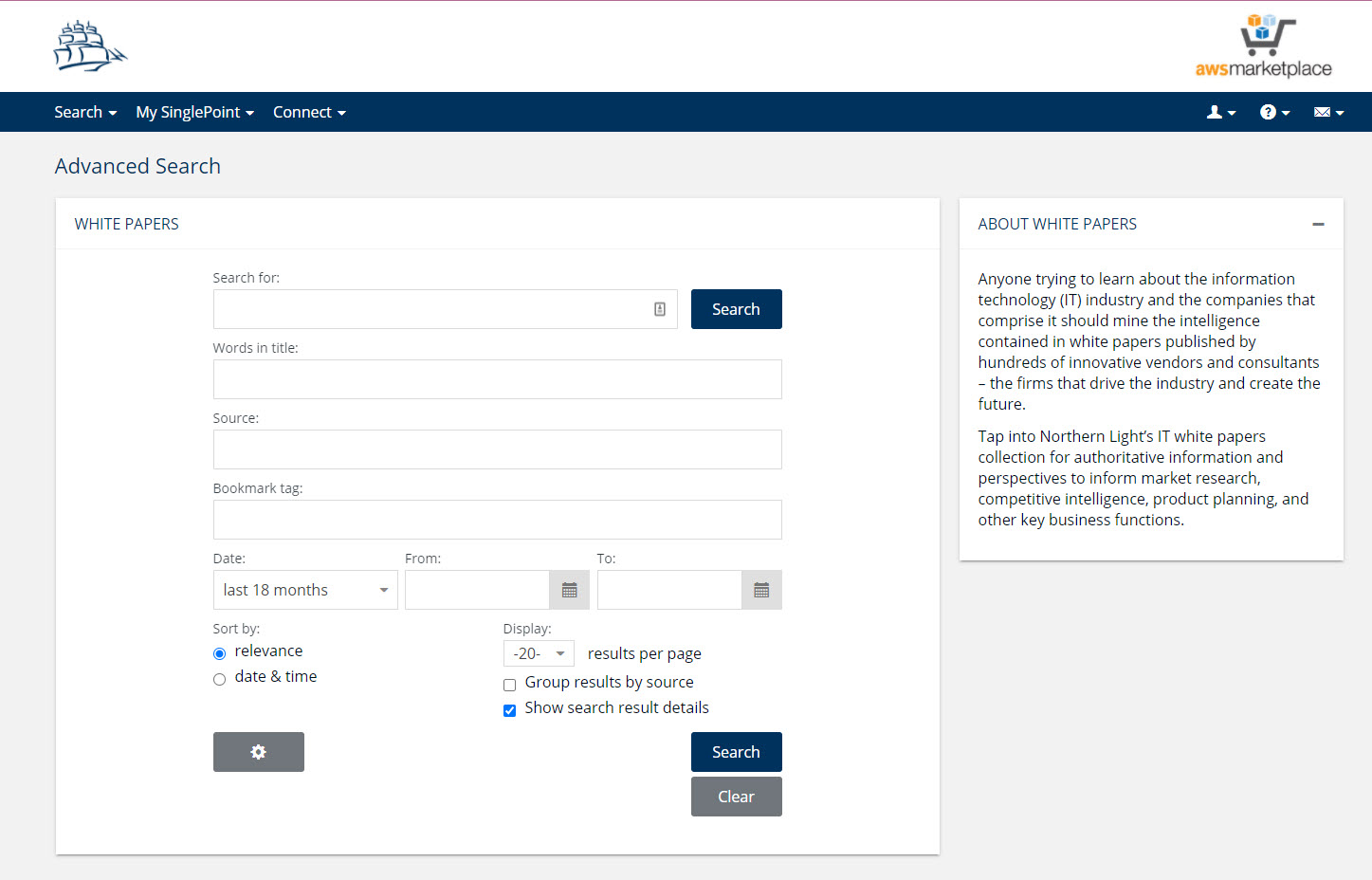 White Papers Search Form