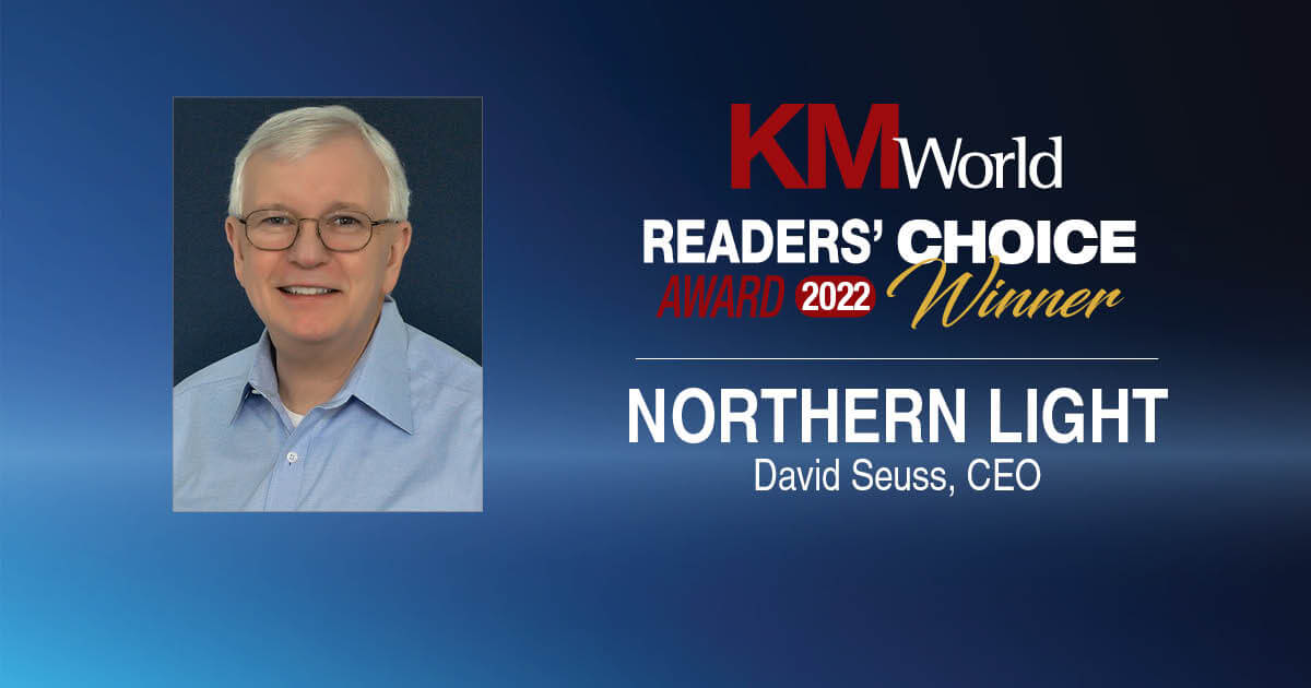 KMWorld 2022 Readers' Choice Award - Best Content Management / Services